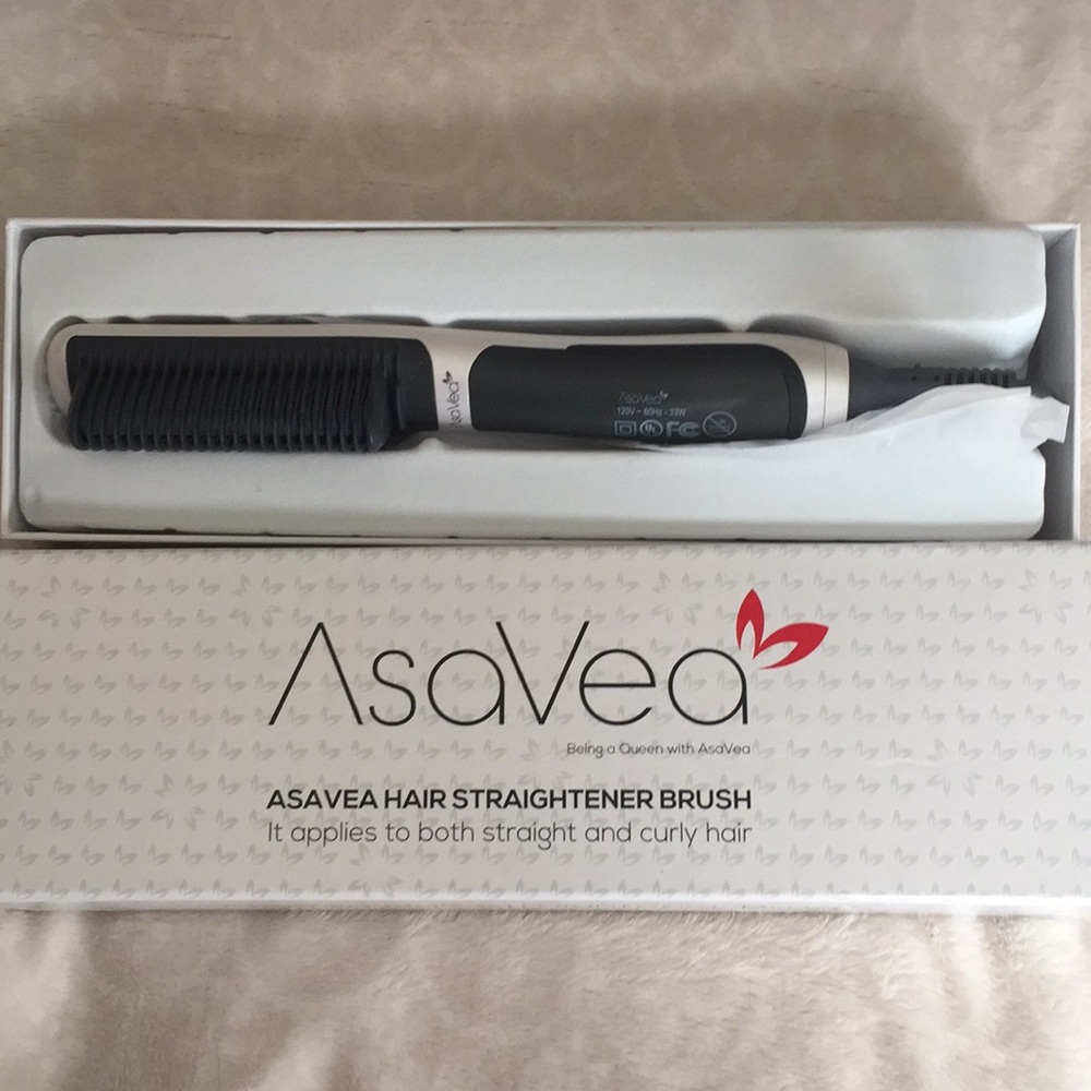 Hair straightener brush